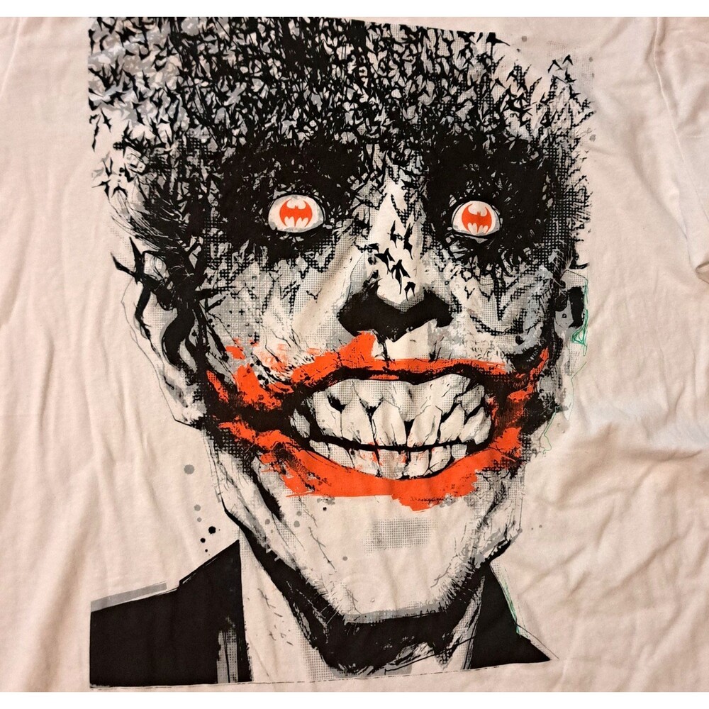 Batman Joker Smiling Face Of Bats T Shirt Mens 2XL XXL DC Comics Graphic New